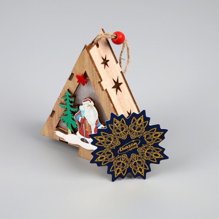 Ёлочная игрушка &laquo;Ёлочка с Дедом Морозом&raquo;, от батареек, свечение тёплое белое