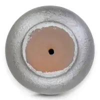 Горшок цветочный с поддоном 1,6 л, d15/h13 см серый керамика, "Перл" (М)