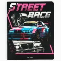 Тетрадь в клетку, 48 л., А5, на скрепке, блок №1, Street race, МИКС