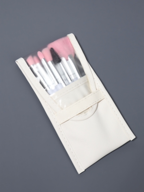 Набор кистей для макияжа, 10 предметов, 16.5 см, в чехле, белый