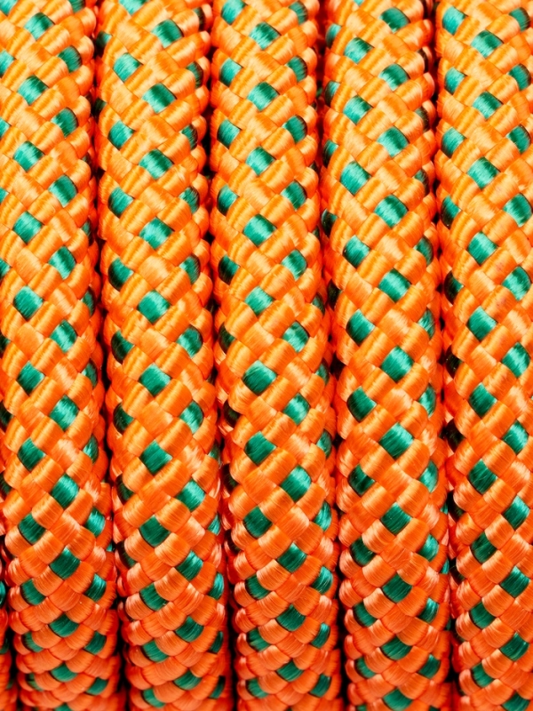 Веревка страховочно-спасательная "Climb" 32 прядная, зелено-оранжевая, d= 8 мм, 20 м