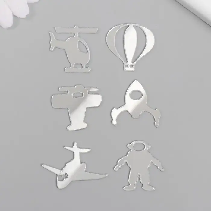 Декоративные элементы для творчества &laquo;Арт Узор. Воздушный транспорт&raquo;, набор 6 шт., пластик зеркальный