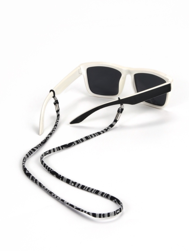 Шнурок для очков на шею 70 см, черный с узором