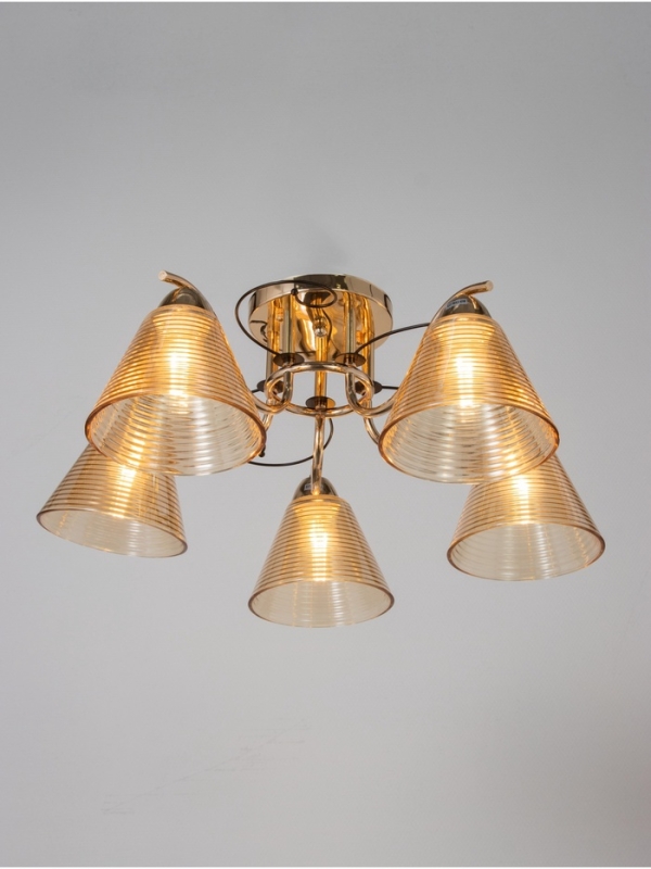 Люстра "Кольцо" 5х40Вт Е27 золото 58х58х24см