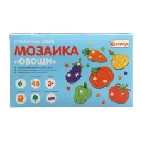 Мозаика "Овощи", 6 предметов, 48 геометрических фигур