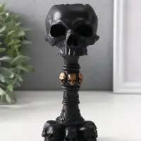 Подсвечник &laquo;Череп на ножке&raquo;, 16&times;6.5&times;7.5 см, чёрный