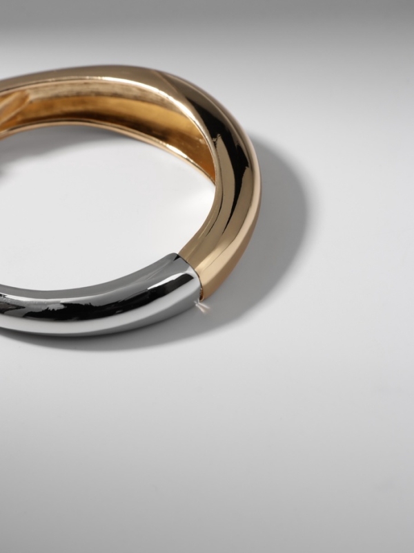 Браслет металл &laquo;Тренд&raquo; объёмный, цвет серебрено-золотой