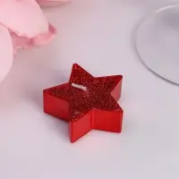 Свеча в гильзе "Звёздочка", 1 шт, красная блёстка