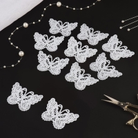 Вязаные элементы &laquo;Бабочки&raquo;, 5,5 &times; 4 см, 10 шт, цвет белый