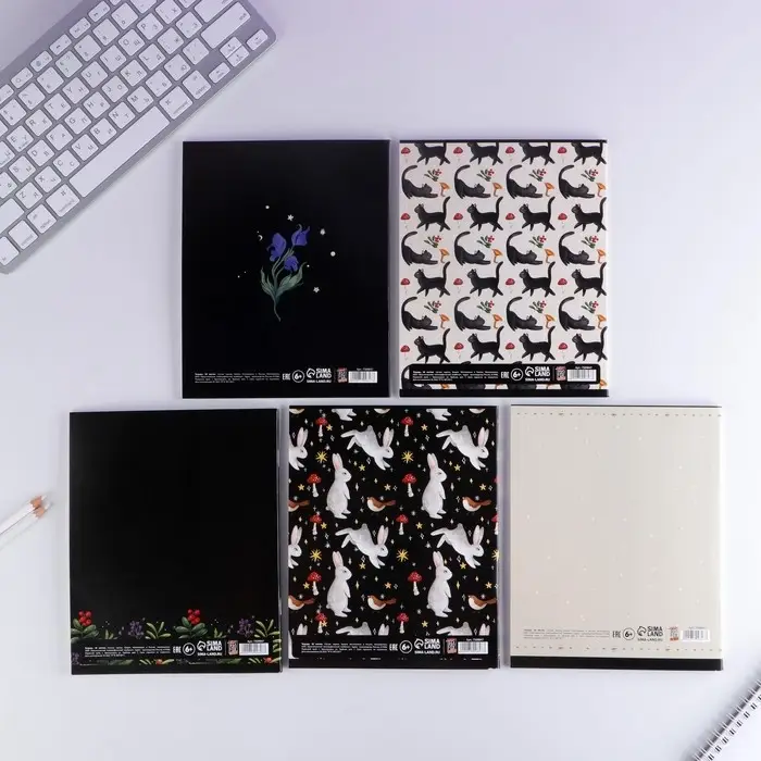 Тетрадь в клетку, 48 л., А5, на скрепке, блок №1 &laquo;Волшебство&raquo; МИКС