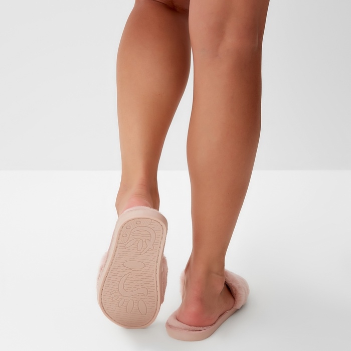 Тапочки женские с открытым носом размер 36-37, цвет розовый Тапочки женские с открытым носом размер 36-37, цвет розовый