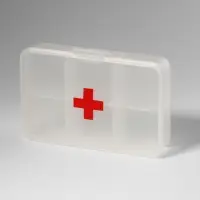 Таблетница &laquo;Быстрая аптечка&raquo;, 6 секций, 8,7 &times; 5,5 &times; 1,8 см, цвет прозрачный