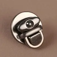 Застёжка для сумки, 2.5&times;2.5 см, цвет чёрный никель