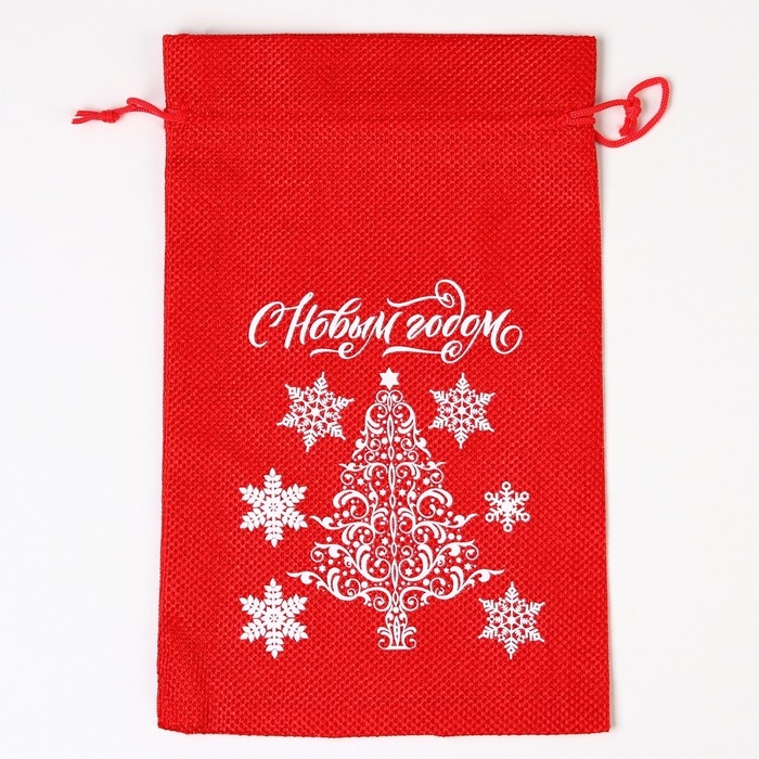 Мешок с термонаклейкой «Снежинки», 16 х 24 см +/- 1.5 см, Новый год Мешок с термонаклейкой «Снежинки», 16 х 24 см +/- 1.5 см, Новый год