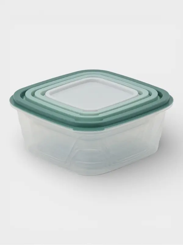 Контейнеры для еды Доляна &laquo;Мультиколор&raquo;, набор 4 шт., пластик, прозрачные