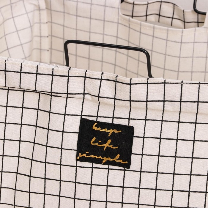 Корзина универсальная складная &laquo;Клетка&raquo;, 40&times;26&times;50 см, цвет бело-чёрный