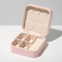 Органайзер для хранения украшений &laquo;Шкатулка портативная&raquo;, 10,5&times;10,5&times;5 см, цвет розовый