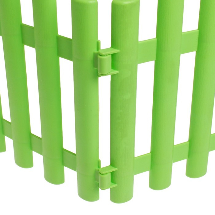Ограждение декоративное, 30 &times; 300 см, 5 секций, пластик, салатовое, Greengo