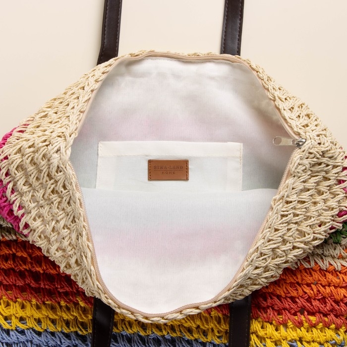 Сумка женская SL Home, ручное плетение, хлопок, длина ручек 28 см, 41&times;40 см