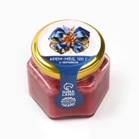 Подарочный набор новогодний &laquo;С новым годом&raquo;: чай со вкусом: зимняя вишня,50 , крем - мёд с черникой, 120 г