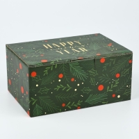 Коробка подарочная новогодняя складная &laquo;С новым годом&raquo;, 22 х 15 х 10 см, Новый год