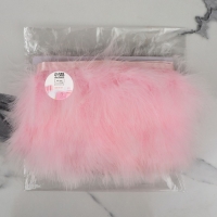 Тесьма с перьями марабу, 8-10 см, 5 &plusmn; 0,5 м, цвет розовый