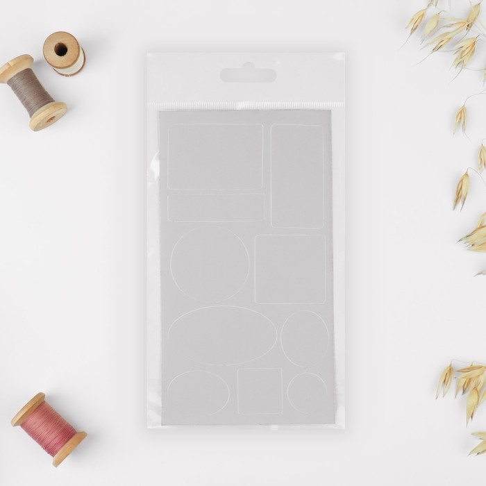 Набор заплаток для верхней одежды, клеевые, лист 10 &times; 18 см, 10 шт, цвет светло-серый