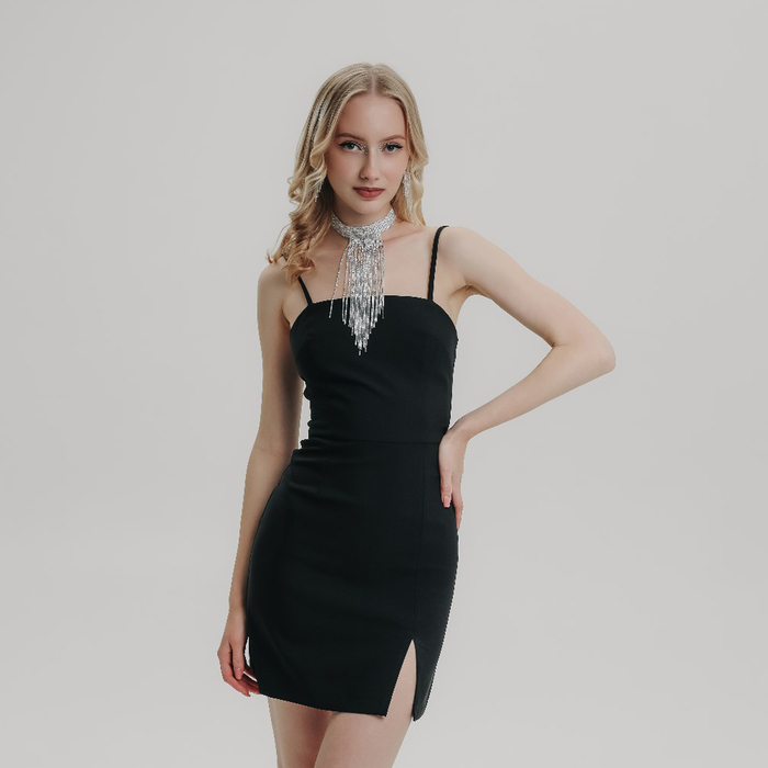 Чокер &laquo;Лёд&raquo; нити вниз, цвет белый в серебре, 26,5 см