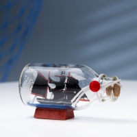 Корабль сувенирный в бутылке 15х4х6см, чёрный Корабль сувенирный в бутылке 15х4х6см, чёрный