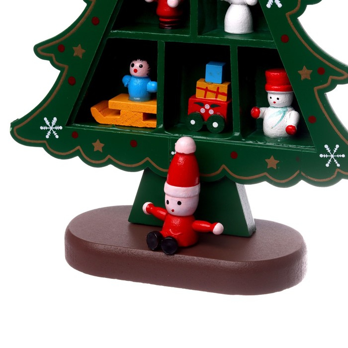 Новогодний сувенир &laquo;Ёлка с ячейками под подарки&raquo;, 14,5 &times; 19,5 см, зелёная