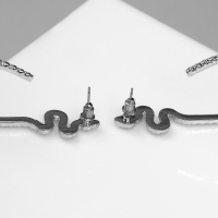 Новый год! Символ года 2025! Серьги металл &laquo;Змея&raquo; грациозная, круг, цвет серебро