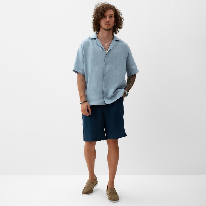 Рубашка мужская с коротким рукавом MIST р.48, голубой Рубашка мужская с коротким рукавом MIST р.48, голубой