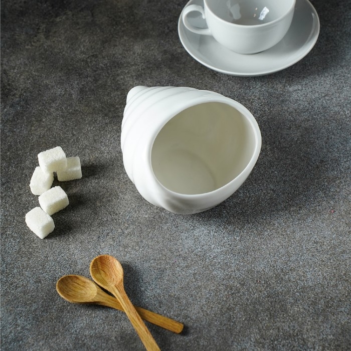 Сахарница фарфоровая Magistro &laquo;Ракушка&raquo;, 330 мл, цвет белый