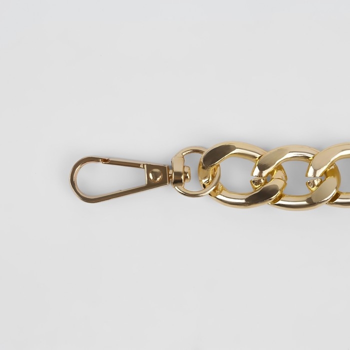 Цепочка для сумки, с карабинами, железная, 22 × 16 мм, 60 см, цвет золотой Цепочка для сумки, с карабинами, железная, 22 × 16 мм, 60 см, цвет золотой