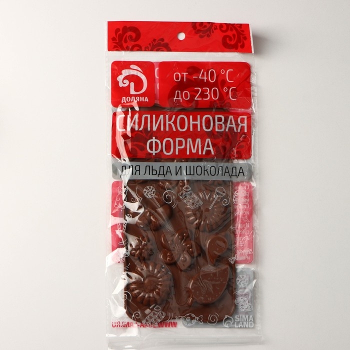 Форма для шоколада Доляна &laquo;Цветение&raquo;, силикон, 21&times;10,5&times;0,7 см, 12 ячеек