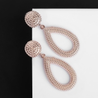 Серьги металл &laquo;Барбадос&raquo; капли, цвет розовое золото