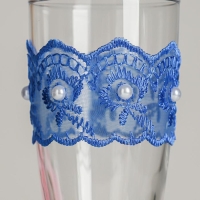 Комплект на стол молодожёнов "Гармония", синий Комплект на стол молодожёнов "Гармония", синий