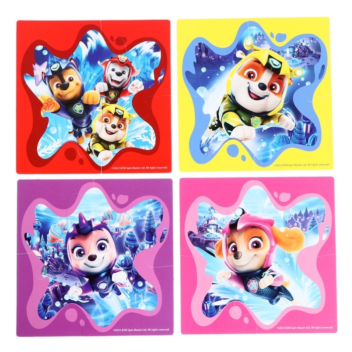 Мозаика &laquo;Щенячий патруль. Подводный мир. Двусторонние пазлы&raquo; (IQ step), Никелодион, 16 элементов