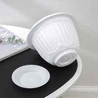 Горшок для цветов с поддоном &laquo;Байкал&raquo;, 2 л, пластиковый, белый