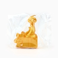 Свеча новогодняя &laquo;Змейка с подарком&raquo;, на Новый год, золотая 77 х 61 х 35