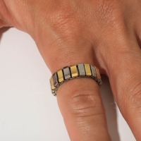 Кольцо &laquo;Стальное&raquo; строгая классика, цвет золото-серебряный