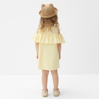 Платье для девочки MINAKU: Cotton Collection цвет желтый, рост 122 Платье для девочки MINAKU: Cotton Collection цвет желтый, рост 122