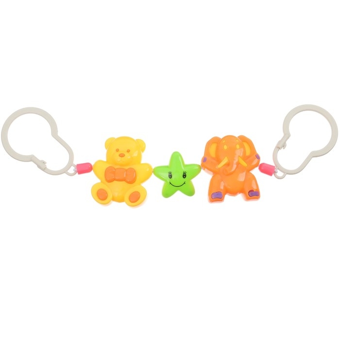 Растяжка на коляску/кроватку &laquo;Мишка, звезда, слоник&raquo;, 3 игрушки, Крошка Я