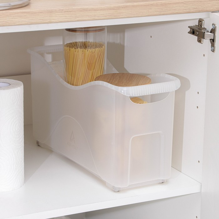 Контейнер для хранения хозяйственный на колёсиках, 10 л, 46&times;16&times;23,5 см, прозрачный