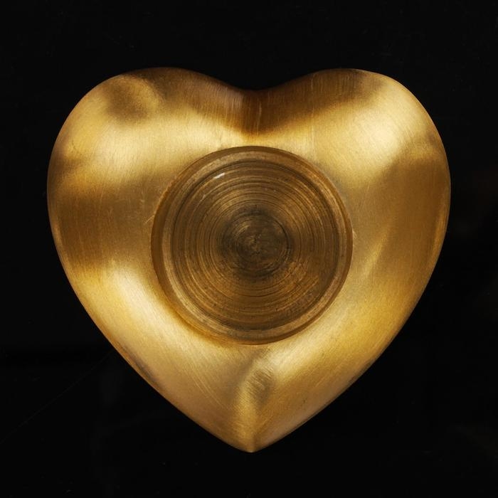 Подсвечник алюминий "Сердце" на 1 свечу 8,5х9х4 см