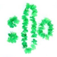 Гавайский набор &laquo;Цветочки&raquo;, (ожерелье, венок, 2 браслета), цвет салатовый