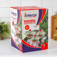 Набор кастрюль &laquo;Металлик&raquo;, 3 предмета: 2,1 л, 3,1 л, 4 л, индукция, цвет чёрный