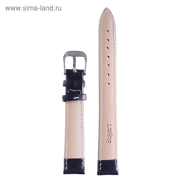 Ремешок для часов "Соломон" 12 мм, натуральная кожа, l-20 см, черный