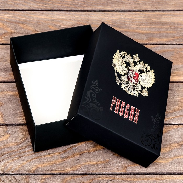 Коробка складная, крышка-дно, "Россия", софт тач, 21 х 15 х 7 см