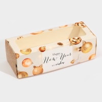 Коробка для кондитерских изделий с окном &laquo;Шары&raquo;, 26 х 10 х 8 см, Новый год